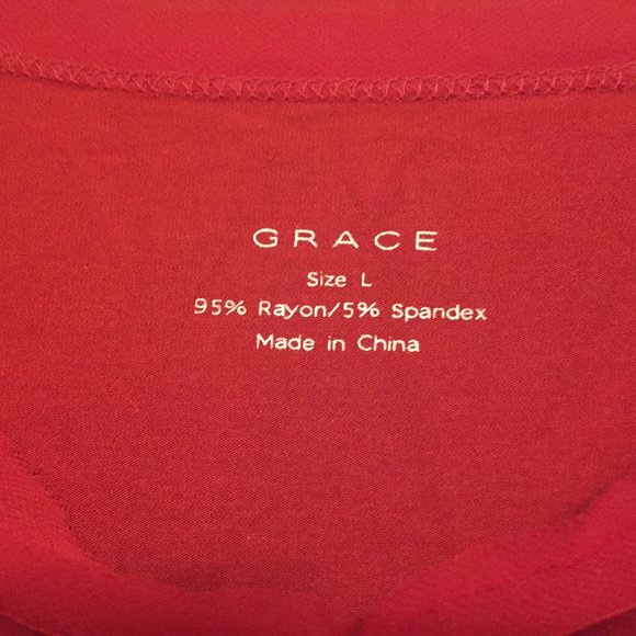 Red Ruffle Knit Cardigan ~  Size Large - Picture 6 of 7